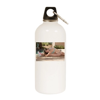 Gillian Barnes White Water Bottle With Carabiner