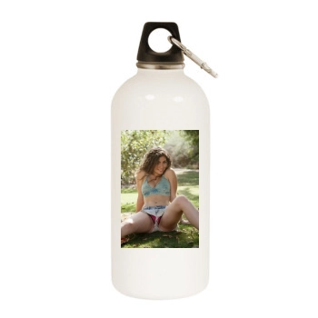 Gillian Barnes White Water Bottle With Carabiner