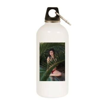 Gillian Barnes White Water Bottle With Carabiner