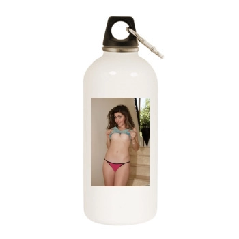 Gillian Barnes White Water Bottle With Carabiner