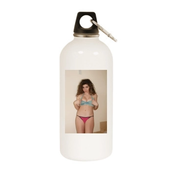 Gillian Barnes White Water Bottle With Carabiner