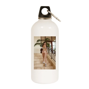 Gillian Barnes White Water Bottle With Carabiner