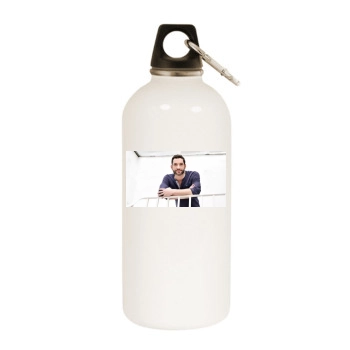 Tom Ellis White Water Bottle With Carabiner