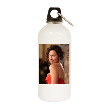 Minnie Driver White Water Bottle With Carabiner