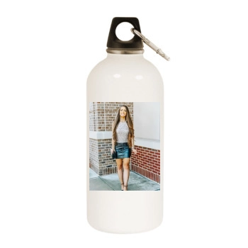 Holly JoAnne White Water Bottle With Carabiner