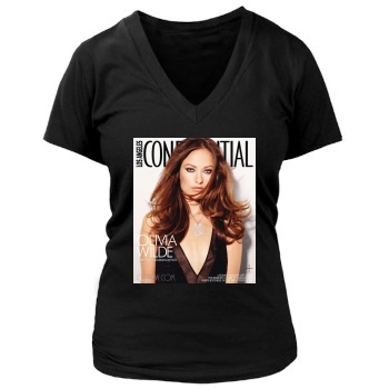 Olivia Wilde Women's Deep V-Neck TShirt