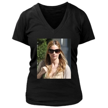 Sarah Michelle Gellar Women's Deep V-Neck TShirt