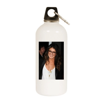 Shenae Grimes White Water Bottle With Carabiner