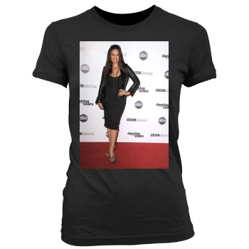 Tia Carrere Women's Junior Cut Crewneck T-Shirt