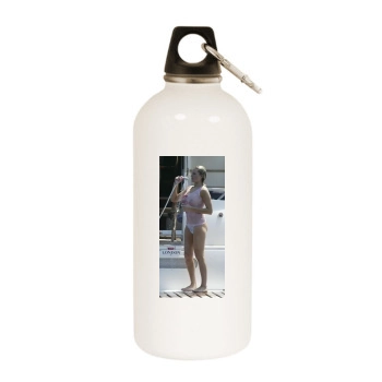 Abi Titmuss White Water Bottle With Carabiner