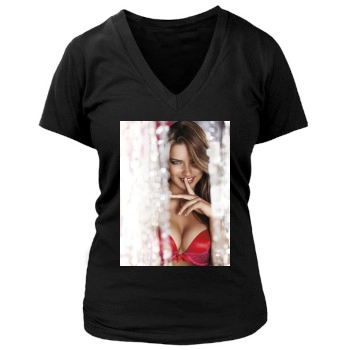 Adriana Lima Women's Deep V-Neck TShirt