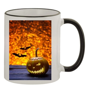 Halloween Holiday 11oz Colored Rim & Handle Mug