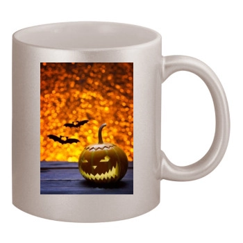 Halloween Holiday 11oz Metallic Silver Mug