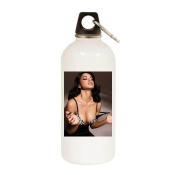 Adriana Lima White Water Bottle With Carabiner