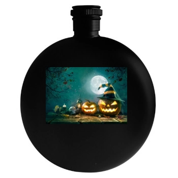 Halloween Holiday Round Flask