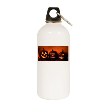 Halloween Holiday White Water Bottle With Carabiner