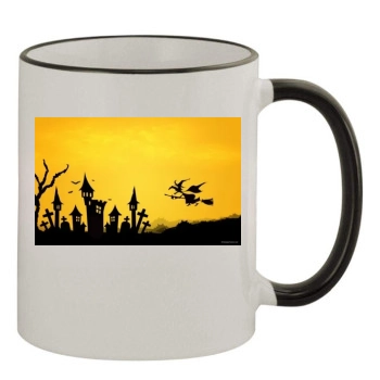 Halloween Holiday 11oz Colored Rim & Handle Mug