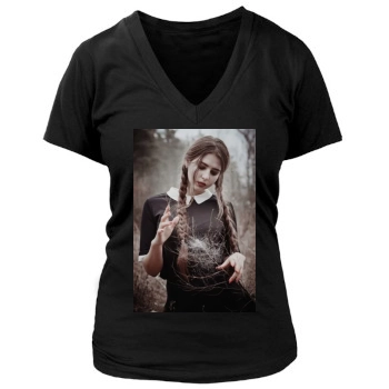 Halloween Holiday Women's Deep V-Neck TShirt