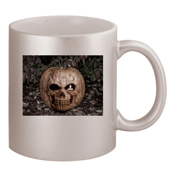 Halloween Holiday 11oz Metallic Silver Mug