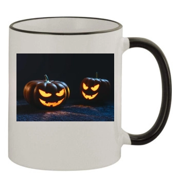 Halloween Holiday 11oz Colored Rim & Handle Mug