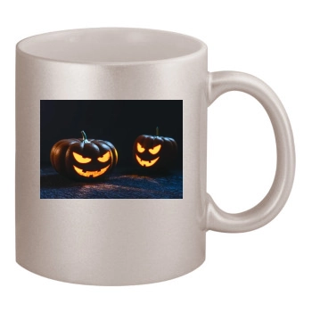 Halloween Holiday 11oz Metallic Silver Mug