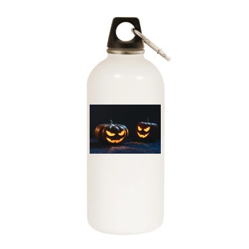 Halloween Holiday White Water Bottle With Carabiner