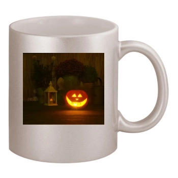 Halloween Holiday 11oz Metallic Silver Mug