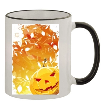 Halloween Holiday 11oz Colored Rim & Handle Mug