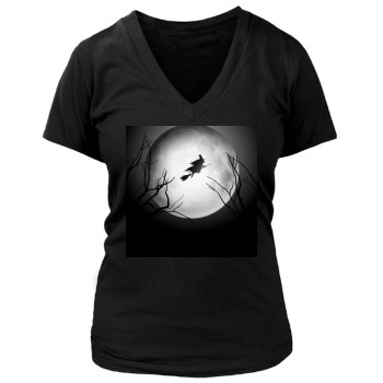 Halloween Holiday Women's Deep V-Neck TShirt