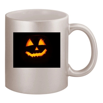 Halloween Holiday 11oz Metallic Silver Mug