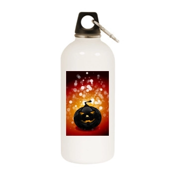 Halloween Holiday White Water Bottle With Carabiner