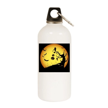 Halloween Holiday White Water Bottle With Carabiner