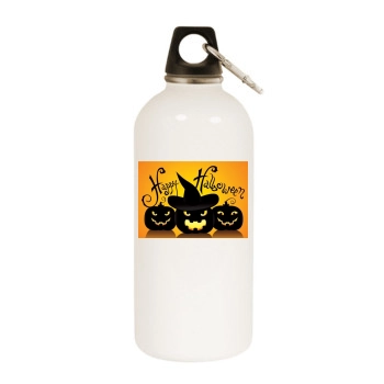 Halloween Holiday White Water Bottle With Carabiner