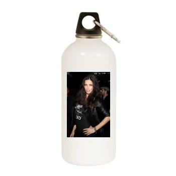 Adriana Lima White Water Bottle With Carabiner