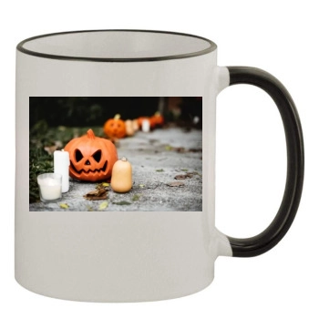 Halloween Holiday 11oz Colored Rim & Handle Mug