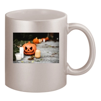 Halloween Holiday 11oz Metallic Silver Mug