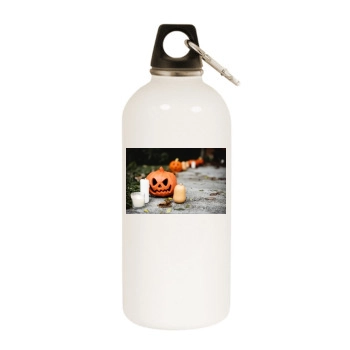 Halloween Holiday White Water Bottle With Carabiner