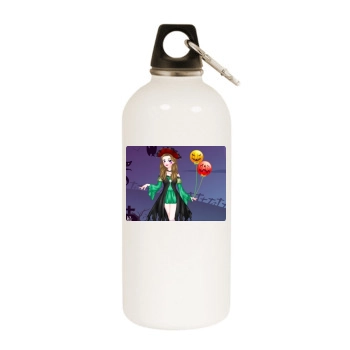 Halloween Holiday White Water Bottle With Carabiner