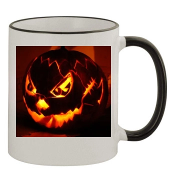 Halloween Holiday 11oz Colored Rim & Handle Mug