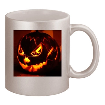 Halloween Holiday 11oz Metallic Silver Mug