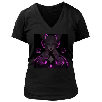 Halloween Holiday Women's Deep V-Neck TShirt