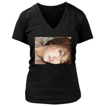 Ando Sayaka Women's Deep V-Neck TShirt