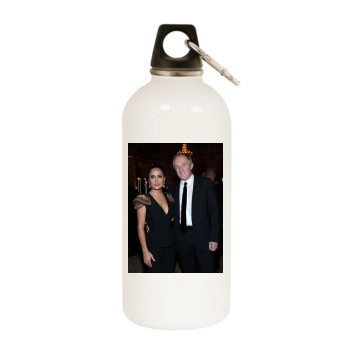 Salma Hayek White Water Bottle With Carabiner