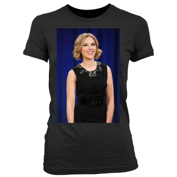 Scarlett Johansson Women's Junior Cut Crewneck T-Shirt