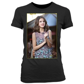 Selena Gomez Women's Junior Cut Crewneck T-Shirt