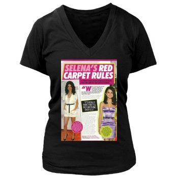 Selena Gomez Women's Deep V-Neck TShirt