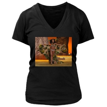 Selita Ebanks Women's Deep V-Neck TShirt