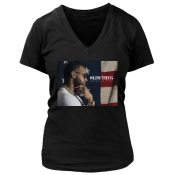 Slim Thug Women's Deep V-Neck TShirt