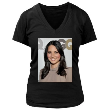 Olivia Munn Women's Deep V-Neck TShirt