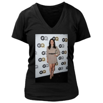 Olivia Munn Women's Deep V-Neck TShirt